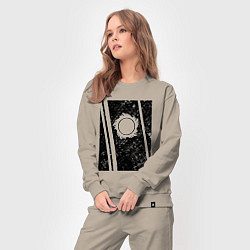 Костюм хлопковый женский Солнце в прямоугольнике, цвет: миндальный — фото 2