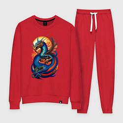 Костюм хлопковый женский Japanese dragon - irezumi, цвет: красный