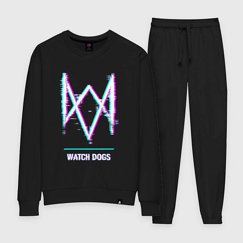 Женский костюм Watch Dogs в стиле glitch и баги графики / Черный – фото 1