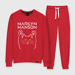 Костюм хлопковый женский Marilyn Manson rock cat, цвет: красный