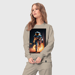 Костюм хлопковый женский Брутальный астронавт, цвет: миндальный — фото 2