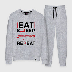 Женский костюм Надпись: eat sleep Ghostrunner repeat
