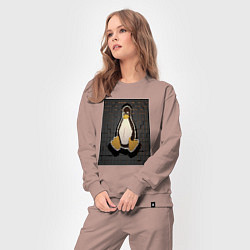 Костюм хлопковый женский Linux Tux cubed, цвет: пыльно-розовый — фото 2