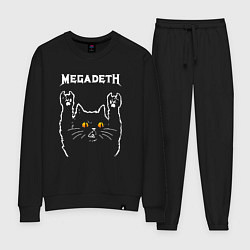 Костюм хлопковый женский Megadeth rock cat, цвет: черный