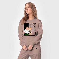 Костюм хлопковый женский Не толстый, а харизматичный Питер Гриффин, цвет: пыльно-розовый — фото 2