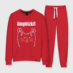 Костюм хлопковый женский Limp Bizkit rock cat, цвет: красный