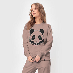 Костюм хлопковый женский Панда бамбуковый медведь, цвет: пыльно-розовый — фото 2