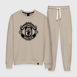 Костюм хлопковый женский Manchester United black, цвет: миндальный