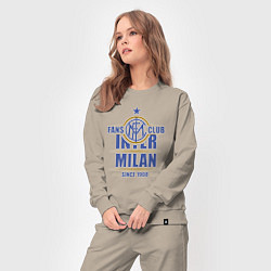 Костюм хлопковый женский Inter Milan fans club, цвет: миндальный — фото 2
