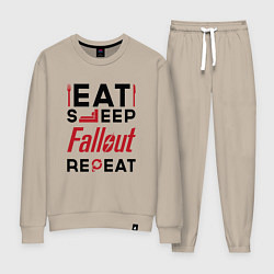 Женский костюм Надпись: eat sleep Fallout repeat