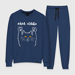 Костюм хлопковый женский Papa Roach rock cat, цвет: тёмно-синий