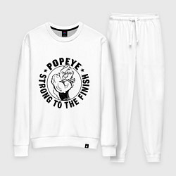 Костюм хлопковый женский Popeye the sailor, цвет: белый