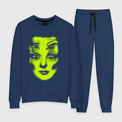 Костюм хлопковый женский Double lime face, цвет: тёмно-синий
