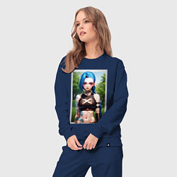 Костюм хлопковый женский Arcane League Of Legends JINX model, цвет: тёмно-синий — фото 2
