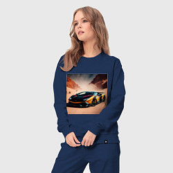 Костюм хлопковый женский Lamborghini Aventador, цвет: тёмно-синий — фото 2