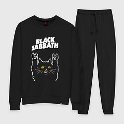 Костюм хлопковый женский Black Sabbath rock cat, цвет: черный