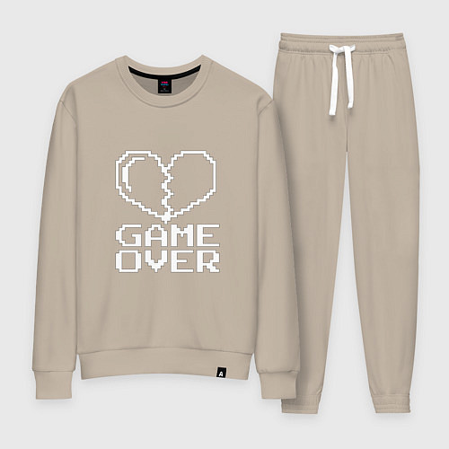 Женский костюм Пиксельное сердечко Game over / Миндальный – фото 1