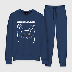 Костюм хлопковый женский Nickelback rock cat, цвет: тёмно-синий