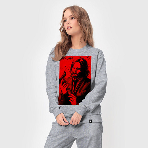 Женский костюм John Wick Baba Yaga art / Меланж – фото 3