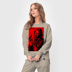 Костюм хлопковый женский John Wick Baba Yaga art, цвет: миндальный — фото 2