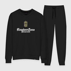 Костюм хлопковый женский Kingdom come deliverance logo, цвет: черный