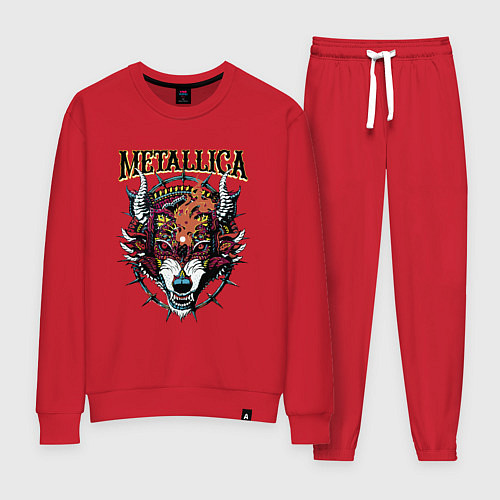 Женский костюм Metallica - wolfs muzzle - thrash metal / Красный – фото 1