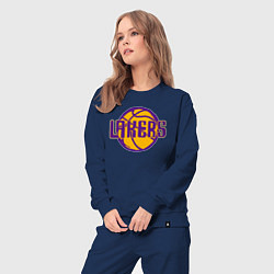 Костюм хлопковый женский Lakers ball, цвет: тёмно-синий — фото 2