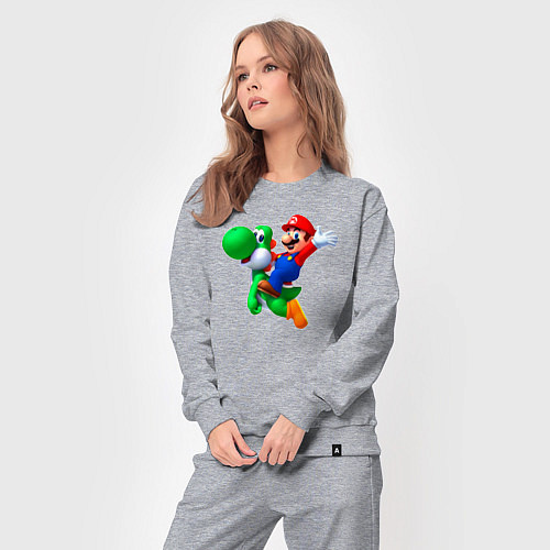 Женский костюм Марио на Йоши / Меланж – фото 3