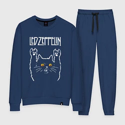 Костюм хлопковый женский Led Zeppelin rock cat, цвет: тёмно-синий