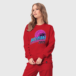 Костюм хлопковый женский Miami champions 2023, цвет: красный — фото 2