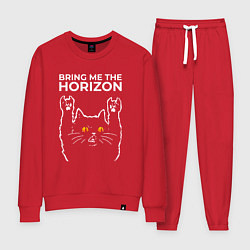 Костюм хлопковый женский Bring Me the Horizon rock cat, цвет: красный