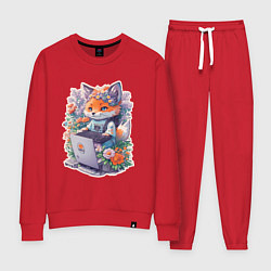 Женский костюм Лиса геймер за компьютером