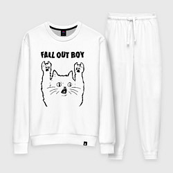 Костюм хлопковый женский Fall Out Boy - rock cat, цвет: белый