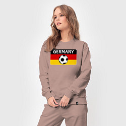 Костюм хлопковый женский Football Germany, цвет: пыльно-розовый — фото 2