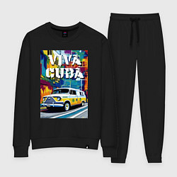 Костюм хлопковый женский Viva Cuba - car - retro, цвет: черный