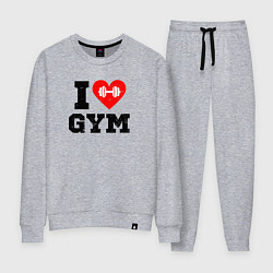 Костюм хлопковый женский I love gym, цвет: меланж