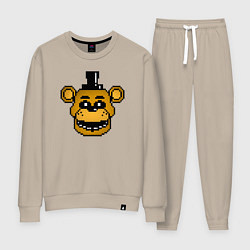 Костюм хлопковый женский Золотой пиксельный Фредди, цвет: миндальный