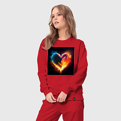 Костюм хлопковый женский Пылающее сердце - нейросеть, цвет: красный — фото 2