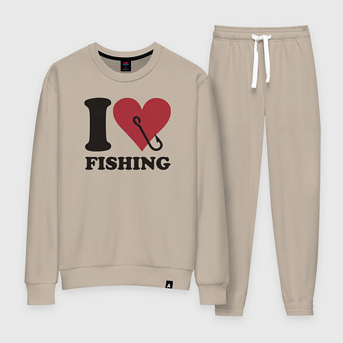 Женский костюм I love fishing / Миндальный – фото 1