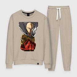 Костюм хлопковый женский Saitama fist, цвет: миндальный