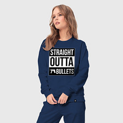 Костюм хлопковый женский Straight outta bullets, цвет: тёмно-синий — фото 2