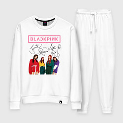 Костюм хлопковый женский Blackpink Lisa Jisoo Jennie Rose, цвет: белый