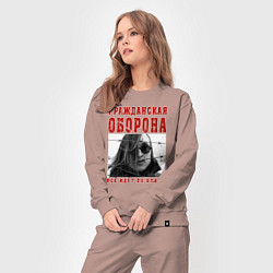 Костюм хлопковый женский Летов - всё идёт по плану, цвет: пыльно-розовый — фото 2