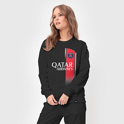 Костюм хлопковый женский Килиан Мбаппе форма ФК ПСЖ 2324 домашняя, цвет: черный — фото 2