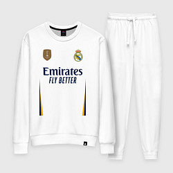 Костюм хлопковый женский Винисиус Жуниор ФК Реал Мадрид форма 2324 домашняя, цвет: белый