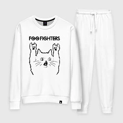 Костюм хлопковый женский Foo Fighters - rock cat, цвет: белый