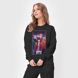 Костюм хлопковый женский Kpop BTS art style, цвет: черный — фото 2