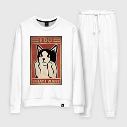 Женский костюм I do what I want кот и фак