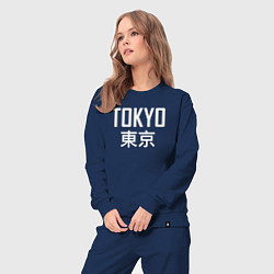 Костюм хлопковый женский Japan - Tokyo, цвет: тёмно-синий — фото 2