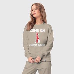 Костюм хлопковый женский Come on England, цвет: миндальный — фото 2